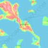 Mapa topográfico Isla Quinchao, altitud, relieve