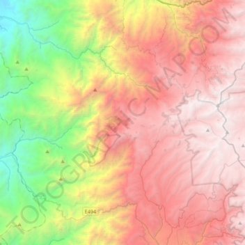 Mapa topográfico Salinas, altitud, relieve