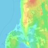Mapa topográfico Sandford, altitud, relieve
