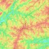 Mapa topográfico Atlanta, altitud, relieve