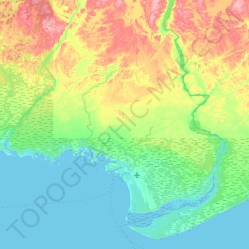 Mapa topográfico Natashquan, altitud, relieve