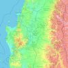 Mapa topográfico Región del Biobío, altitud, relieve
