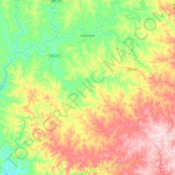 Mapa topográfico Espumoso, altitud, relieve