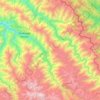 Mapa topográfico Yanatile, altitud, relieve
