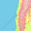 Mapa topográfico Valparaíso, altitud, relieve