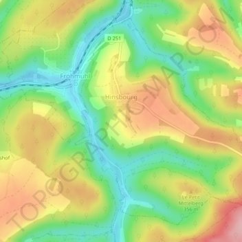 Mapa topográfico Hinsburg, altitud, relieve