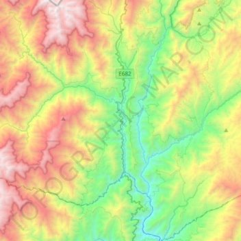 Mapa topográfico Palanda, altitud, relieve