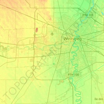 Mapa topográfico Division No 11, altitud, relieve