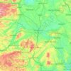 Mapa topográfico Shropshire, altitud, relieve