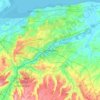 Mapa topográfico Cantorbéry, altitud, relieve