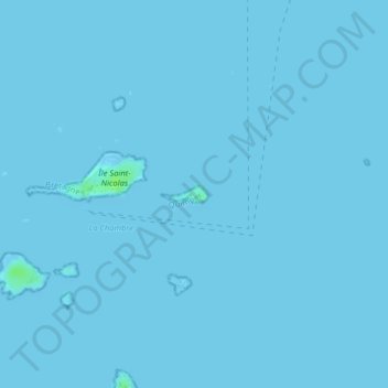 Mapa topográfico Île de Bananec, altitud, relieve