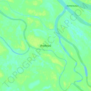 Mapa topográfico Ягодный, altitud, relieve