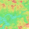 Mapa topográfico Maligne River, altitud, relieve
