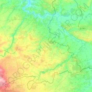 Mapa topográfico Lys-Haut-Layon, altitud, relieve