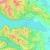 Mapa topográfico Lago Huechulafquen, altitud, relieve