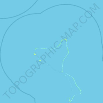 Mapa topográfico Marokau, altitud, relieve