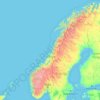 Mapa topográfico Norway, altitud, relieve