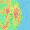 Mapa topográfico Préfecture d'Iwate, altitud, relieve