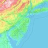 Mapa topográfico Nueva Jersey, altitud, relieve