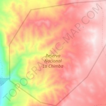Mapa topográfico Reserva Nacional La Chimba, altitud, relieve