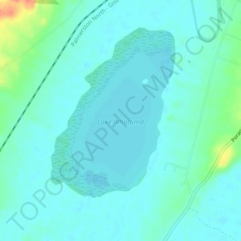 Mapa topográfico Lake Whatumā, altitud, relieve