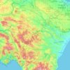 Mapa topográfico Basilicata, altitud, relieve