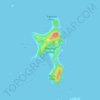Mapa topográfico Rotoroa Island, altitud, relieve