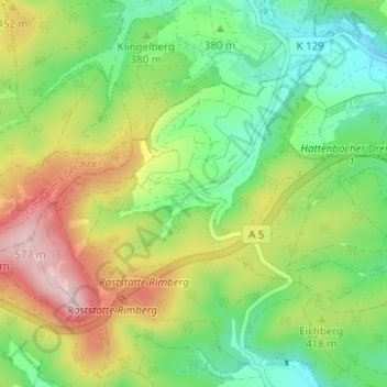 Mapa topográfico Machtlos, altitud, relieve