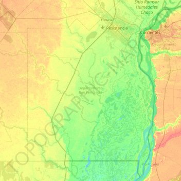 Mapa topogr fico Departamento San Fernando altitud relieve