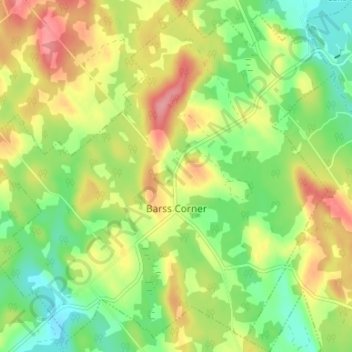 Mapa topográfico Barss Corner, altitud, relieve