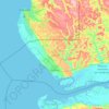 Mapa topográfico Moanda, altitud, relieve