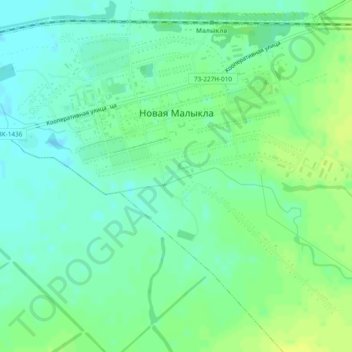 Mapa topográfico Новая Малыкла, altitud, relieve