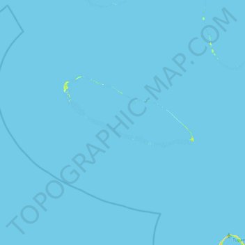 Mapa topográfico Kaukura, altitud, relieve