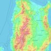 Mapa topográfico Región Administrativa de La Cordillera, altitud, relieve