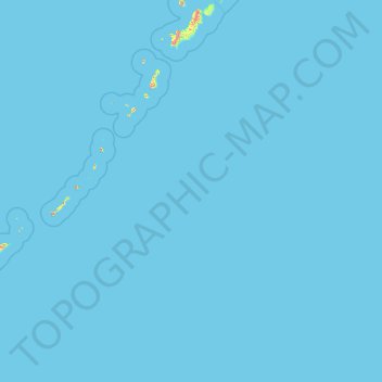 Mapa topográfico Курильские острова, altitud, relieve