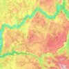 Mapa topográfico Causse Méjean, altitud, relieve