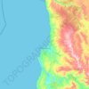 Mapa topográfico Pichilemu, altitud, relieve