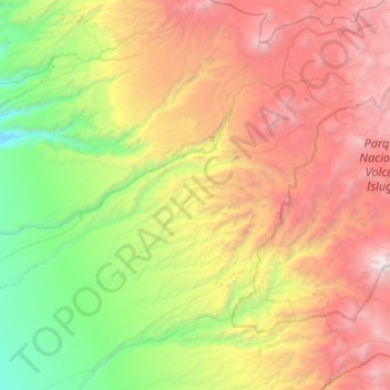 Mapa topográfico Camiña, altitud, relieve