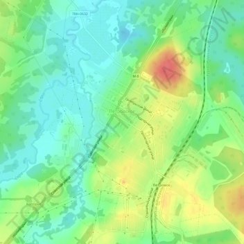 Mapa topográfico Петровское, altitud, relieve