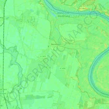 Mapa topográfico Beuster, altitud, relieve