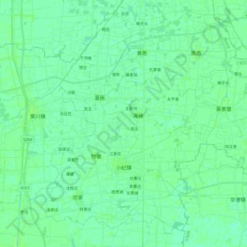 Mapa topográfico 小纪镇, altitud, relieve