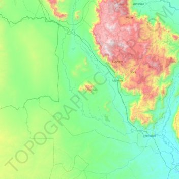 Mapa topográfico Korogwe, altitud, relieve