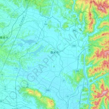 Mapa topográfico Tome, altitud, relieve