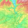 Mapa topográfico Luxemburgo, altitud, relieve