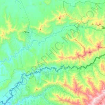 Mapa topográfico Dihlabeng Ward 20, altitud, relieve