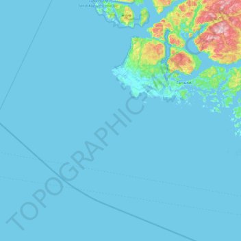 Mapa topográfico Farsund, altitud, relieve