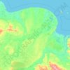 Mapa topográfico Нижнеколымский улус, altitud, relieve