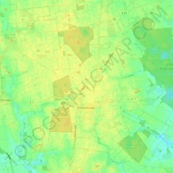 Mapa topográfico Schwaförden, altitud, relieve