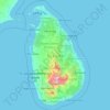 Mapa topográfico Sri Lanka, altitud, relieve