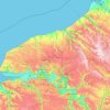 Mapa topográfico Sena-Marítimo, altitud, relieve